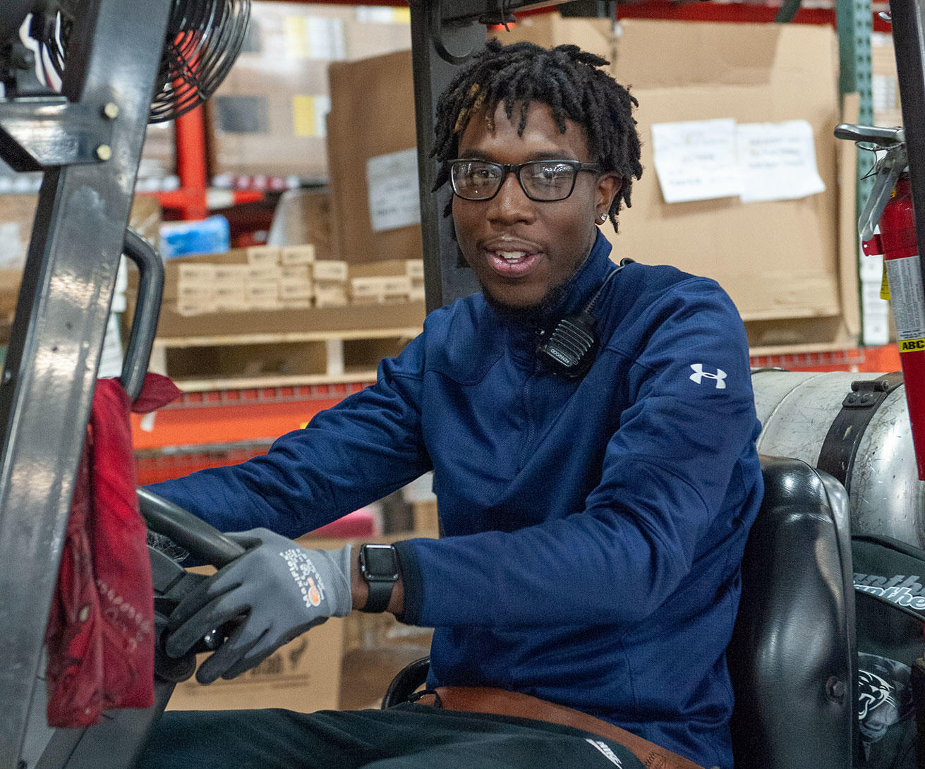 Employee Driving Forklift